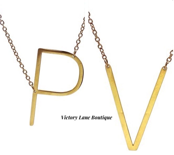 “Love Letters” Sideways Letter Necklace