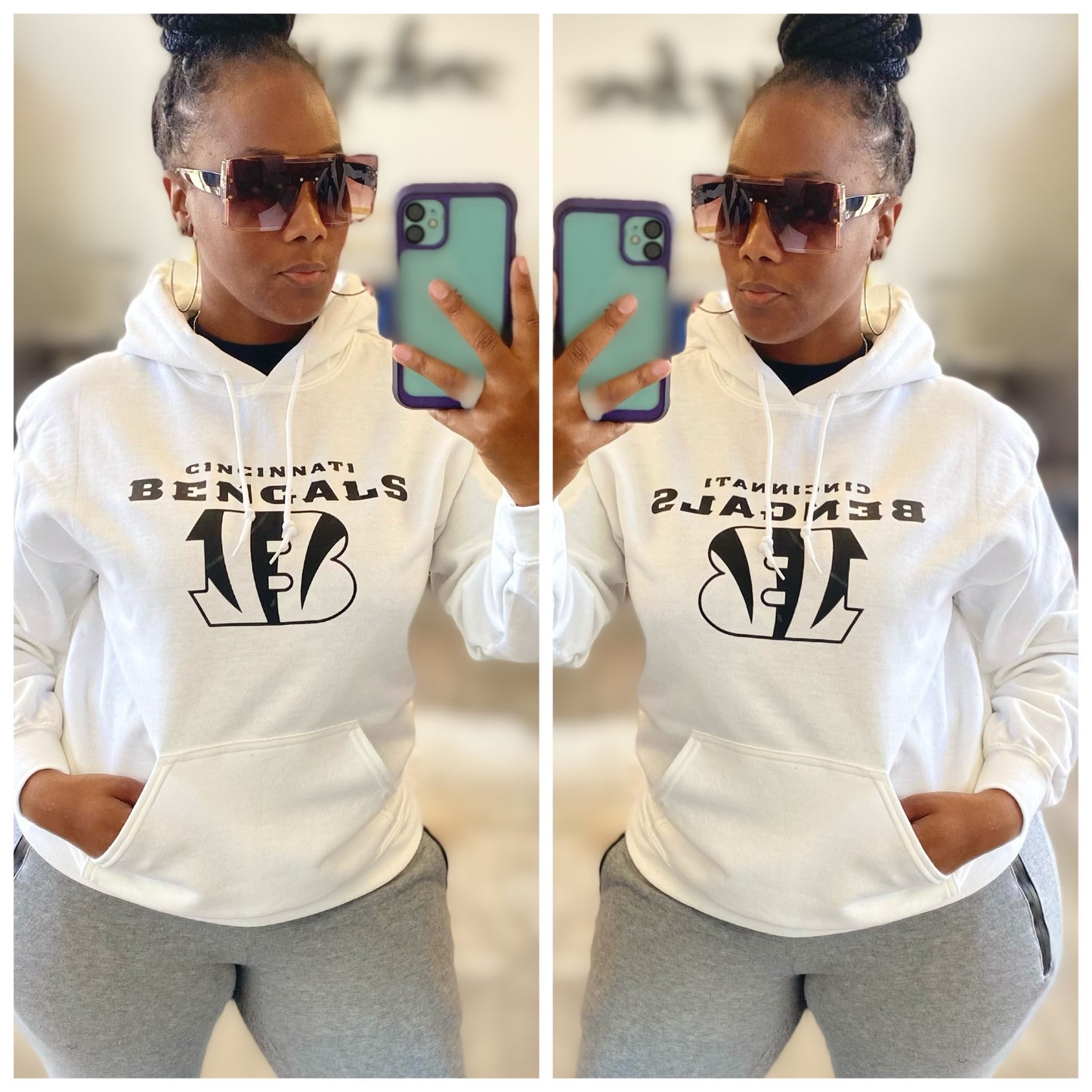 White Out Bengals Hoodie *Limited edition (1-3 turnaround timeframe)
