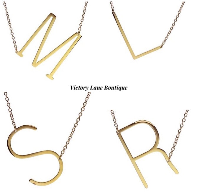 “Love Letters” Sideways Letter Necklace