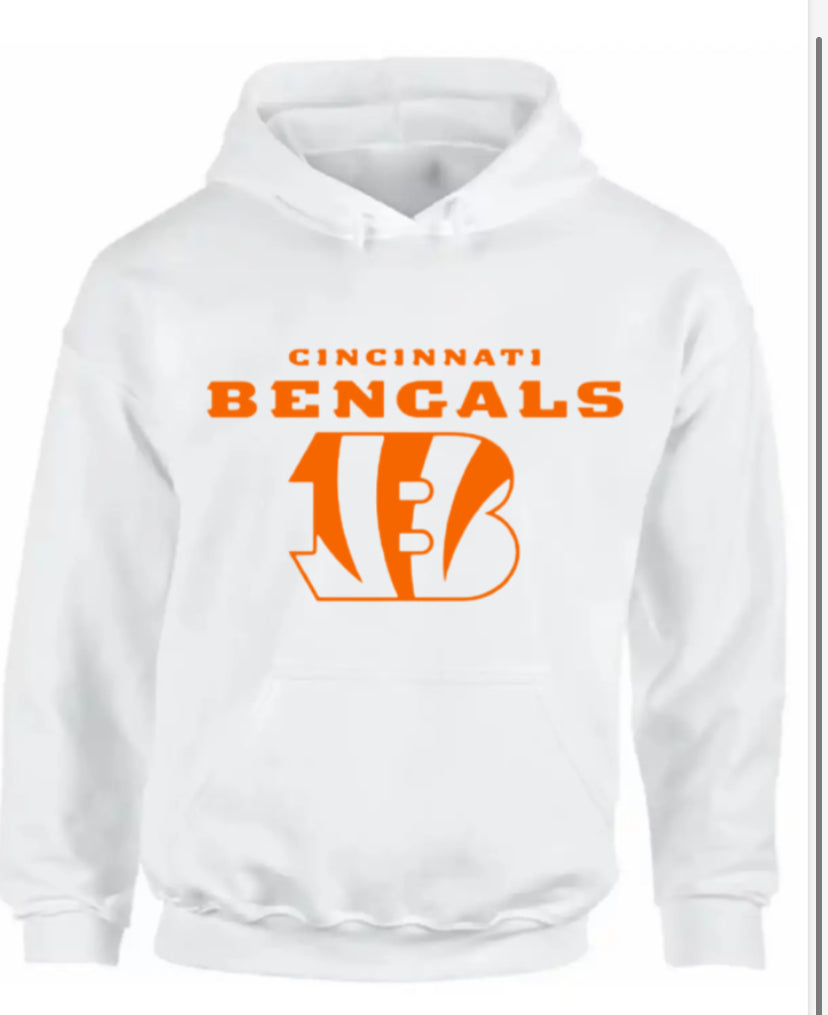 White Out Bengals Hoodie *Limited edition (1-3 turnaround timeframe)