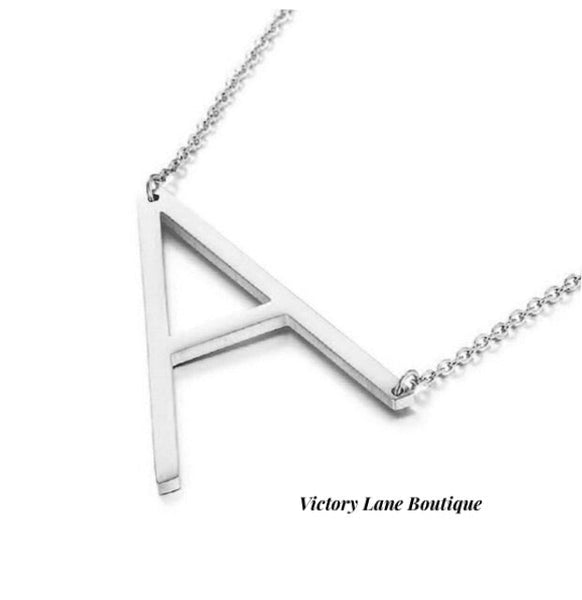 “Love Letters” Sideways Letter Necklace