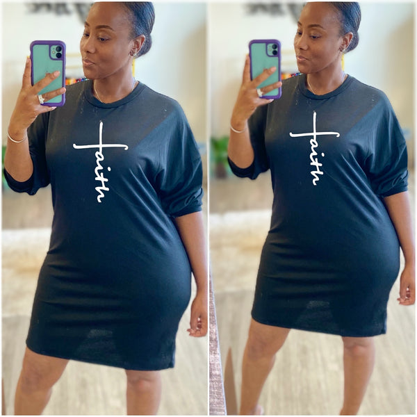 “Faith” Long Sleeve Shirt Dress