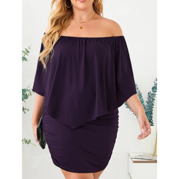 “Jeanie” Layered Fitted Off The Shoulder Dress