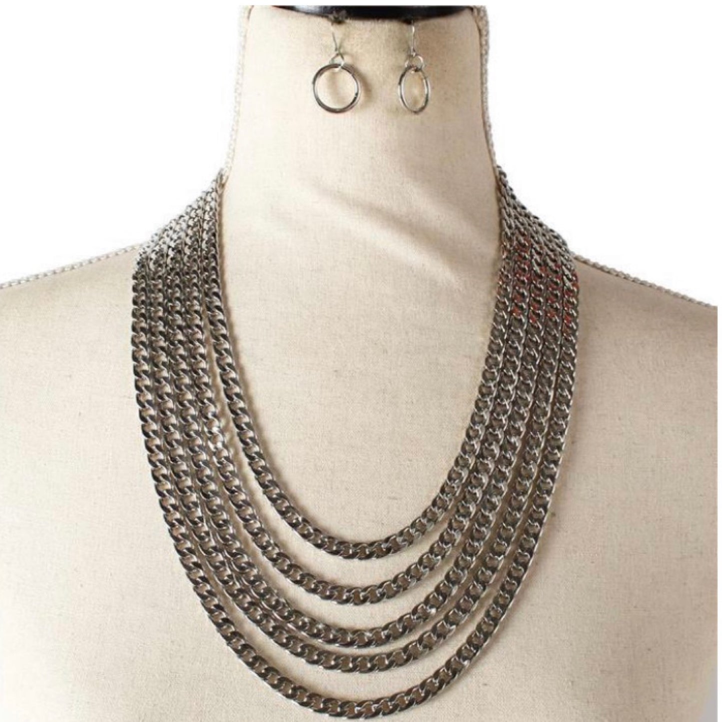Metal Multi Link Gold Plated Necklace