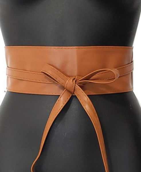 Faux Leather Wrap Belt