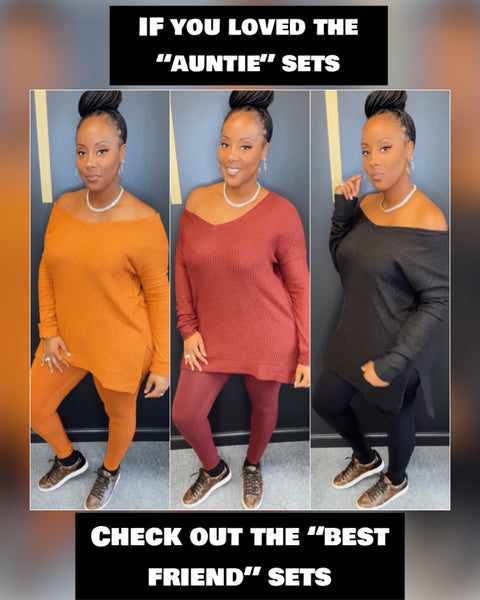“Auntie” 2 Piece Sweater Legging Set