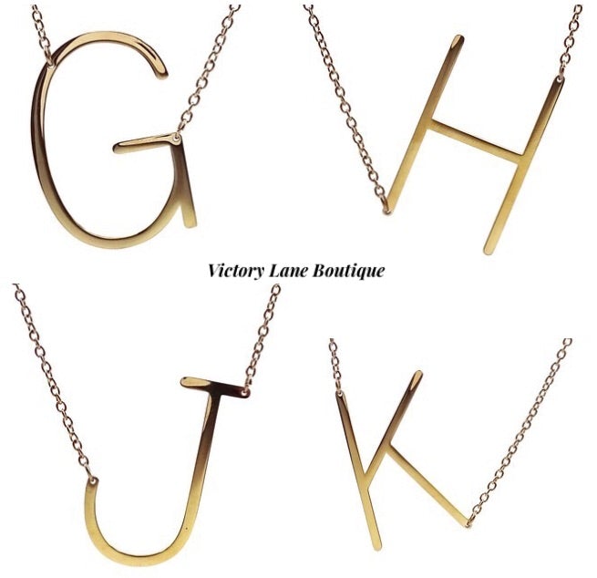 “Love Letters” Sideways Letter Necklace