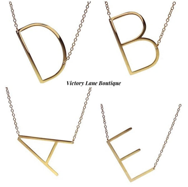 “Love Letters” Sideways Letter Necklace