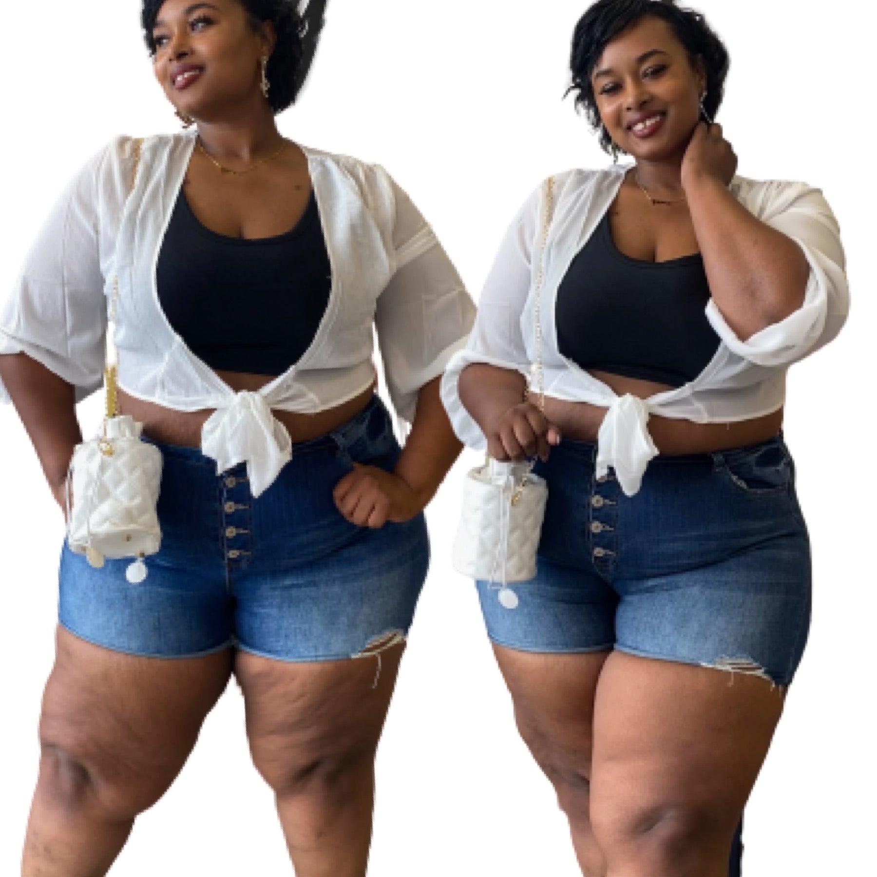 Divalicious” High Waist Button Denim Shorts – Victory Lane Boutique